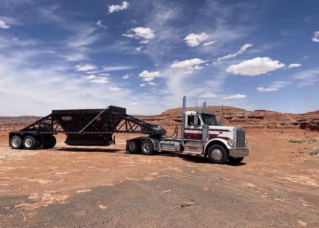 Brazos belly trailer on the haul